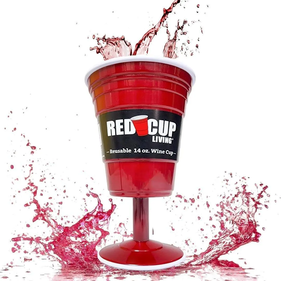 Reusable Red Wine Glasses with Stem, 14oz – Thick, Heavy-Duty Drinking Glasses for Parties, Travel | Durable Champagne Flutes, Perfect for Easter Celebration Gifting, Sturdy Big Grip Cups