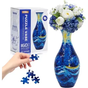 3D Puzzle Vase Set for Adults, 160 Piece DIY Experience Home Decor Vase, Perfect Housewarming Gift (nautical Dreams)