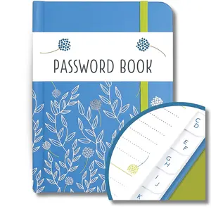 400 Pages Password Book with Alphabetical Tabs, Password Keeper Book with the website login details A-Z tabs Leather Office School zipper envelope A5
