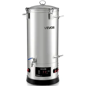 Beer Brewing Equipment, 8 Gal/30L 304 Stainless Steel Home Beer Brewer, 1500W All-in-One Home Brewing Kit with Tall strainer, Integrated Inner Barrel Reinforced Handle