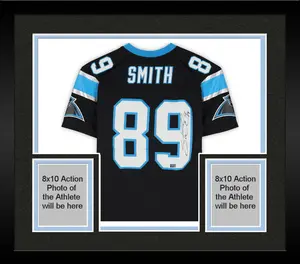 Framed Steve Smith Carolina Panthers Autographed Mitchell and Ness 2003 Black Replica Jersey - Fanatics Authentic Certified