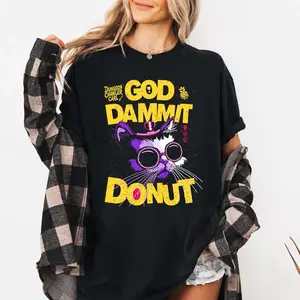 100% Cotton Dungeon Crawler Carl Shirt: Goddamnit Donut Sci-Fi Tee Dungeon Crawler Carl Fan Shirt, Goddammit Donut Shirt