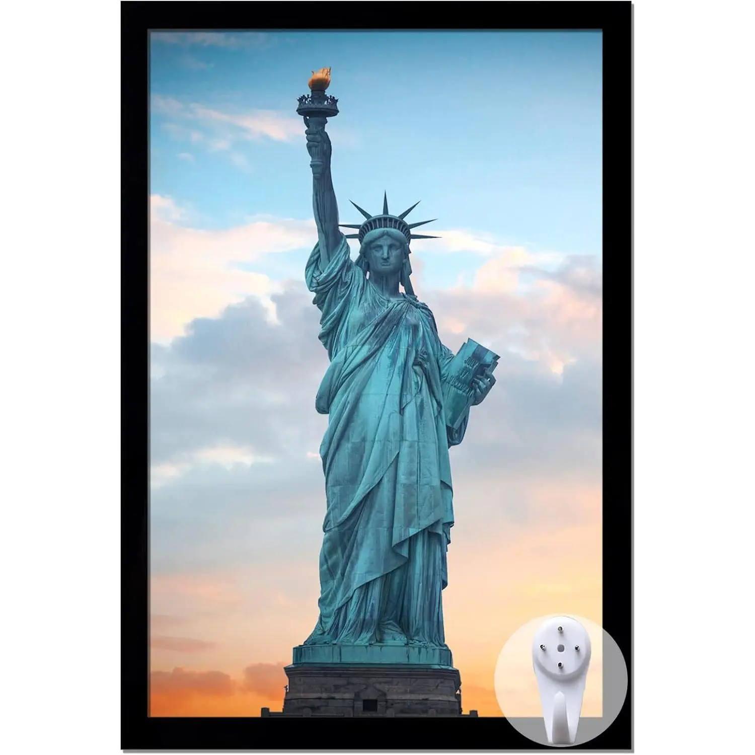 Black 16x24 Classic Rectangular Picture Frame - Fits 12x16, 13x19, 14x18, 17x22, 20x20 Posters, Canvases, Certificates, High Transparency Home Decor, Wall/Desktop Mountable, Horizontal-Vertical Display, Picture Frames, Classic Rectangular Frame