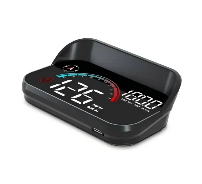 GPS Car Heads Up Display, Windshield Speedometer Projector, Digital Speed Monitor with Overspeed Alarm, Compass & Mileage Display, Universal Vehicle Windshield HUD for All Cars