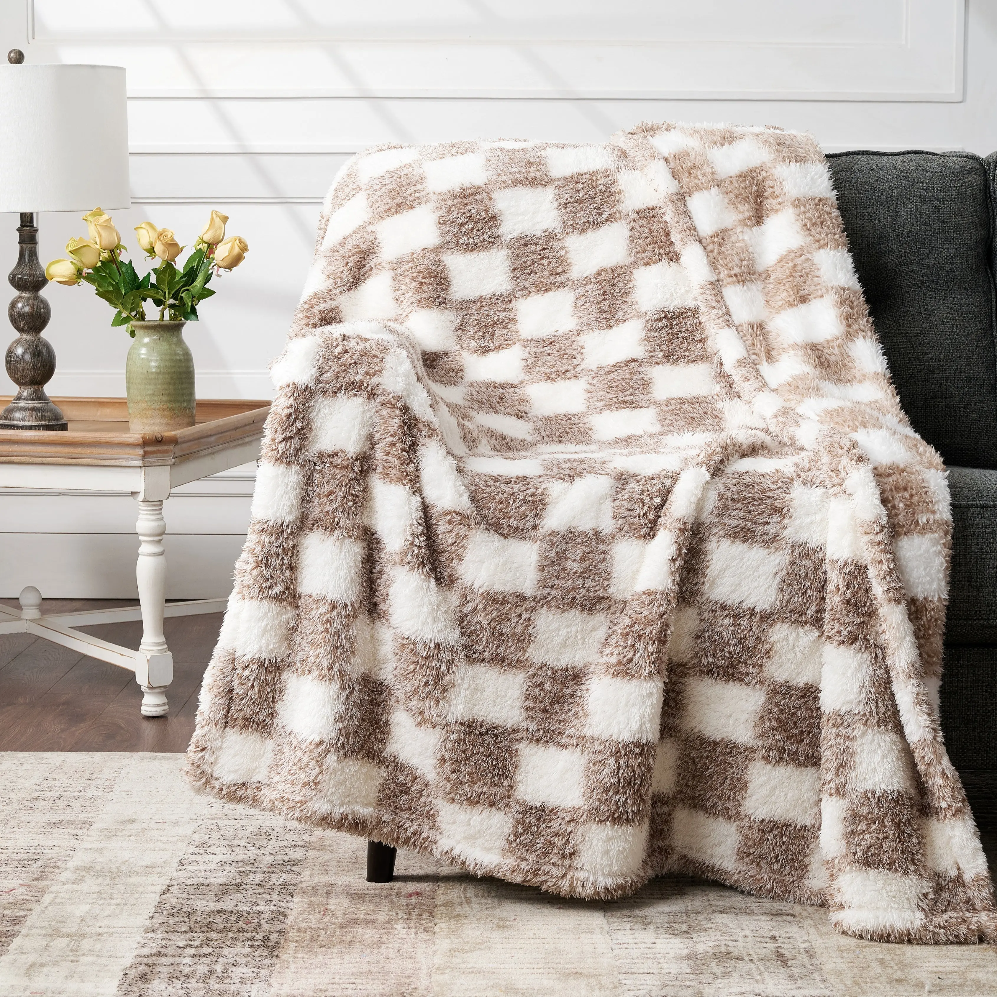 CBCHome Chenille Throw Blanket - Ultra-Soft, Lightweight, Fluffy, Cozy 50x60" Soft Cozy Throw for Sofa, Bedroom, Lightweight Cozy Blanket