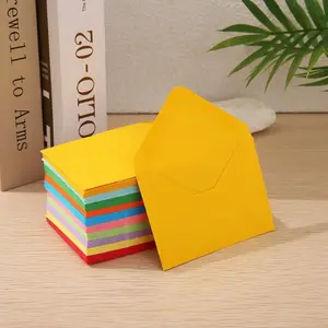 100 Mini Multi-Color Greeting Card Envelopes, Student Stationery Packets, Decorative Gift Cards, Birthday Gifts, Small Blessing Cards