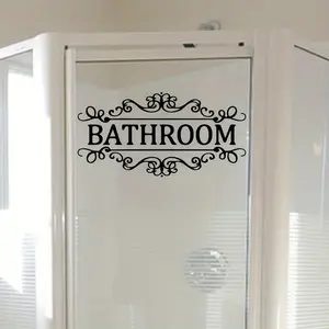 HomeWise Hub 001 BATHROOM Wall Sticker Black Self Adhesive PVC Lettering Decoration Winter New Year Decorative Ornaments Colorful Inspirational Wall Decals