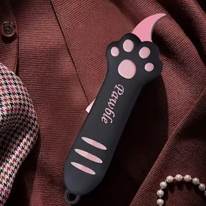 Cat Paw Retractable Craft Knife Manual Cutter Blade Tool for Arts Crafts Gift for Women Girls Paper Scrapbooking Box Opening Christmas Stocking Stuffers