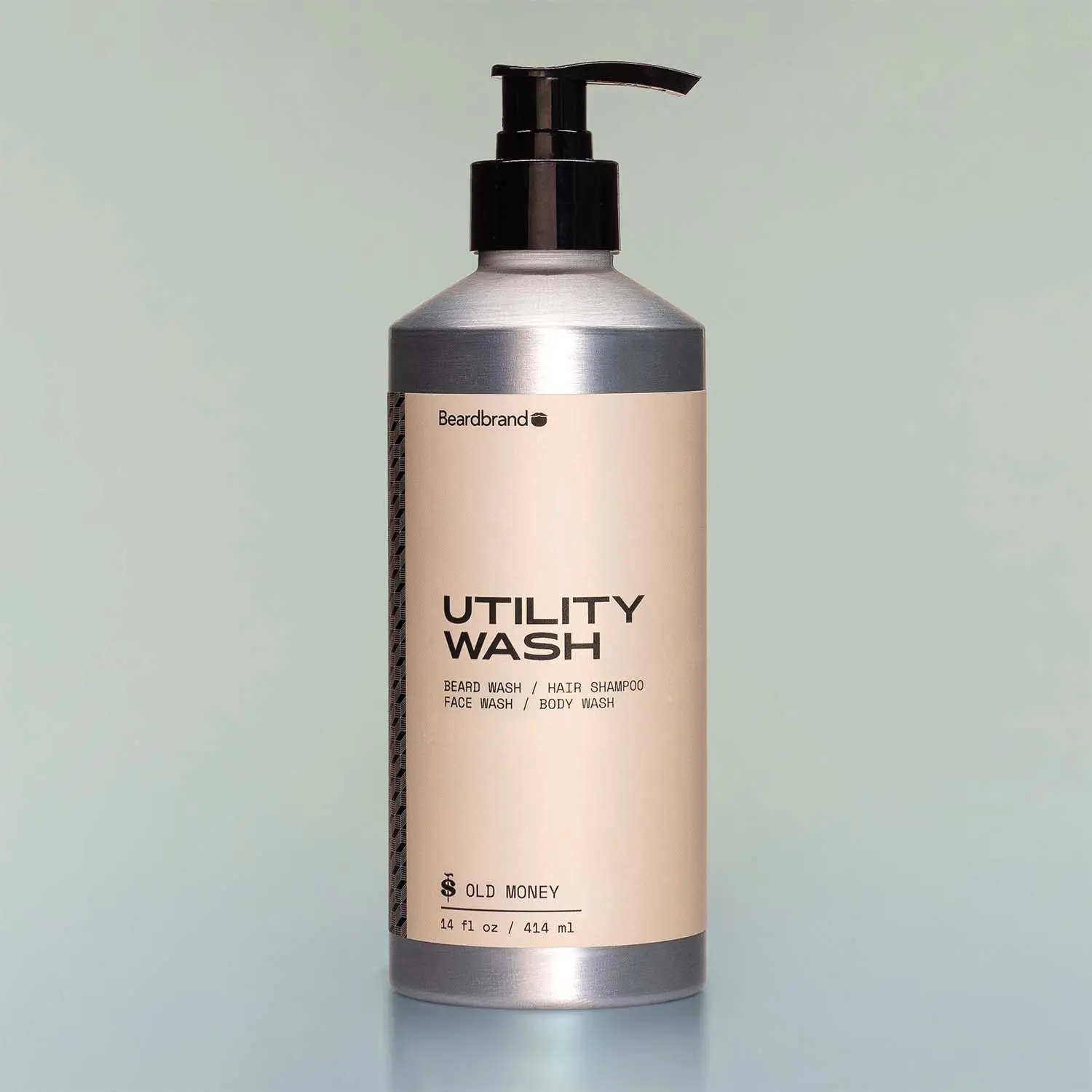Beardbrand Old Money Utility Beard Wash for Adults - Amber Woody Fragranced Haircare Cleanser, Oil-Regulating Formula, Dirt-Removing, Wavy Beard Hair Restore Benefits