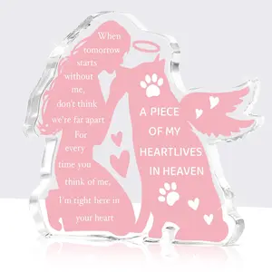 Dog Memorial Gift for Pet Owners, Creative Acrylic Decoration Plaque 4x4.5 Inches, Sympathy Gift for Lost Pets, Pet Remembrance Keepsake