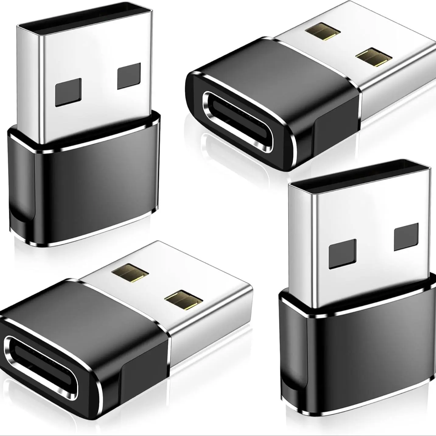USB C Female to USB Male Connector Adapter, 2/3 Counts Type C to USB A Charger Cable Converter, Compatible with iPhone 11 12 13 14 15 16 Plus Pro Max, iPad Pro Air 4 Mini 6, Samsung Galaxy S24 S23 S22 S21, Pixel, Charging, Compatibility, Electronic