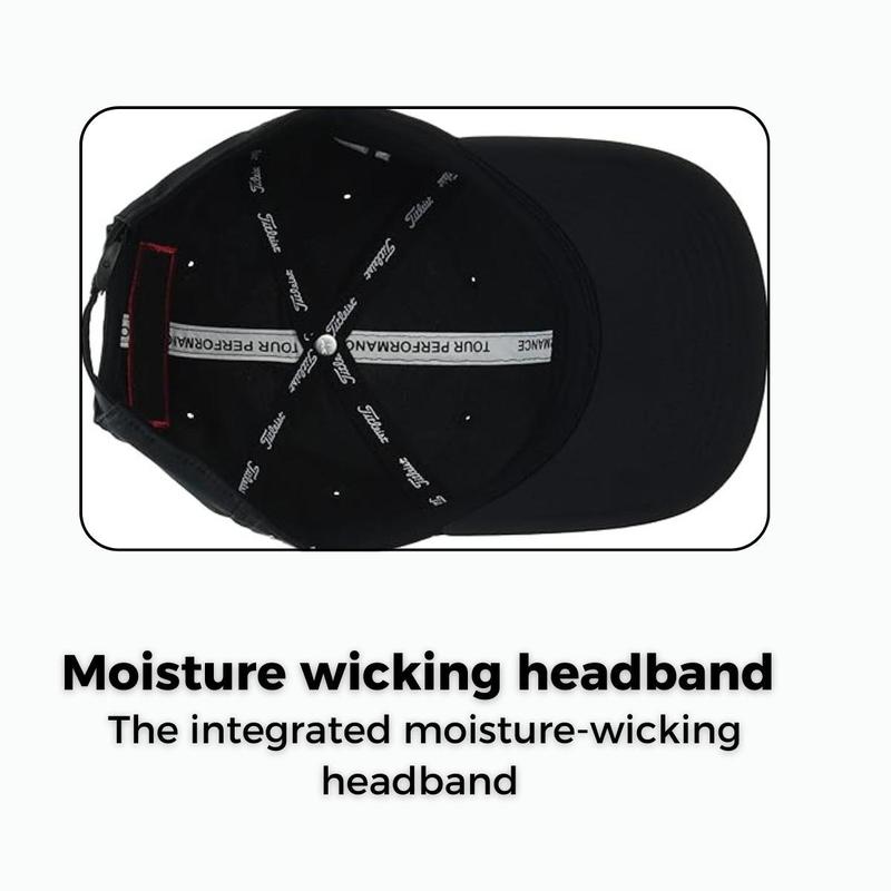 [Pack 2] Titleist Tour Performance Elite Pro Series Golf Cap White/Black Adjustable Fit Superior Sun Protection for Peak On-Course Performance & All-Day Comfort All Seasons Hand Wash Only