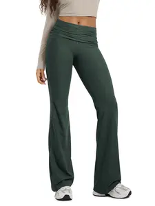 ODODOS Women's Foldover Pants - Ultra Soft odSTRATUM Tech Performance Mid Rise Casual Lounge Yoga Pants - 30" Inseam