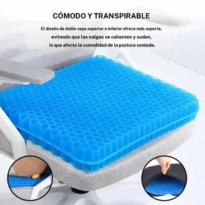 Gel cushion, breathable honeycomb design, suitable for summer, reducing the pressure on the back and tail, very suitable for home offices, wheelchairs and child safety seats