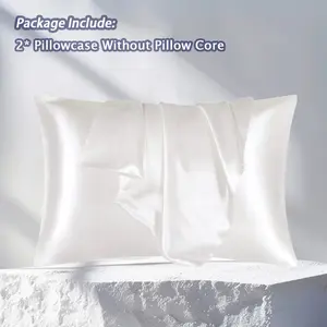 2Pcs Luxury Satin Pillowcases, Silky Soft & Skin-Friendly Breathable Fabric, Ideal for Those Who Pursue Quality Sleep, Students,Portable Travel Use, Home & Gifting (Pillow Core Not Included)