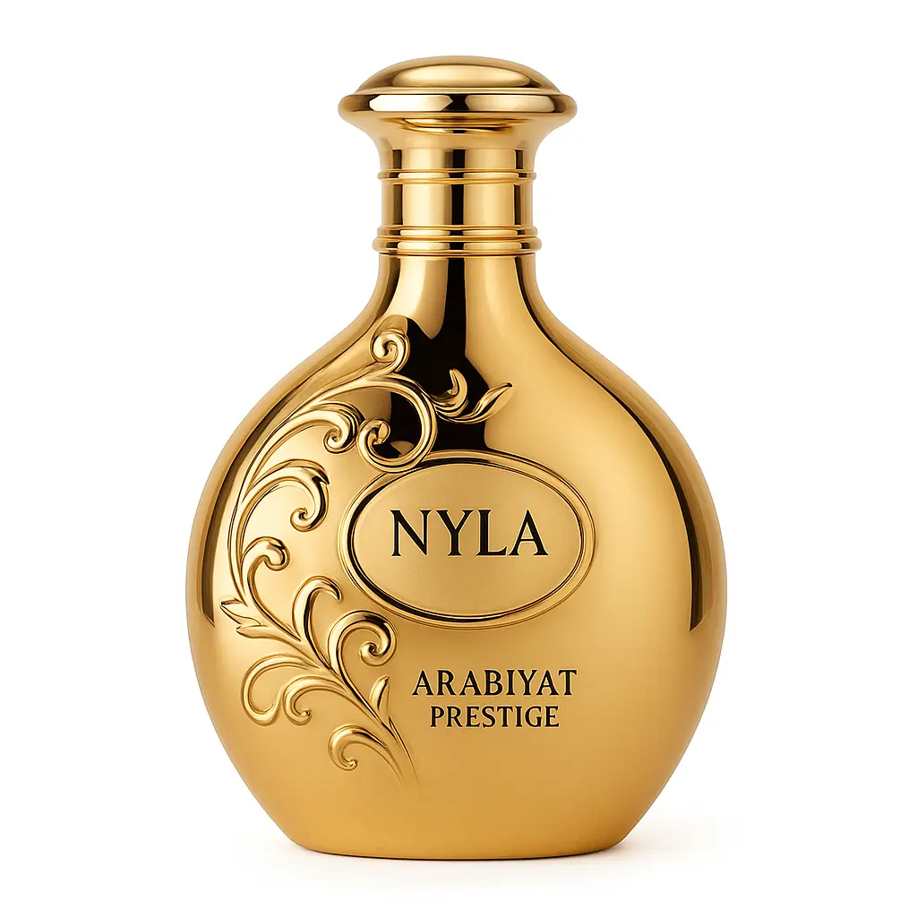 Arabiyat Prestige Nyla Eau de Perfum 80ml Luxurious Gold Bottle with Intricate Design for Women Coconut & Cashmere Wood Notes Regular Edition