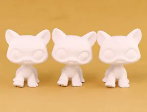 6pcs/Pack Bobble Head White Base for Painting Animal Toy Pet Shop Custom Blank Model DIY OOAK Paint Design (Walking Cat))