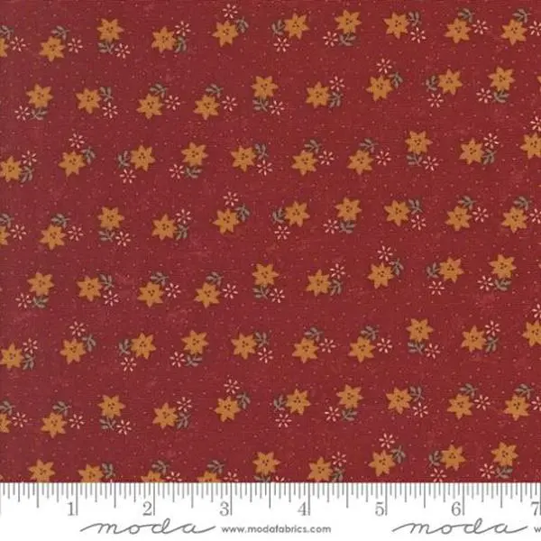 Fabric Moda Red Christmas Cactus Florals A Vintage Christmas by the Quarter Yard 9782-13
