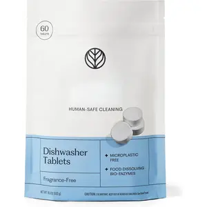 Dishwasher Tablets - 60 Ct | Plastic-Free, -Free, Human-Safe | Delivers a  Clean Without Harsh