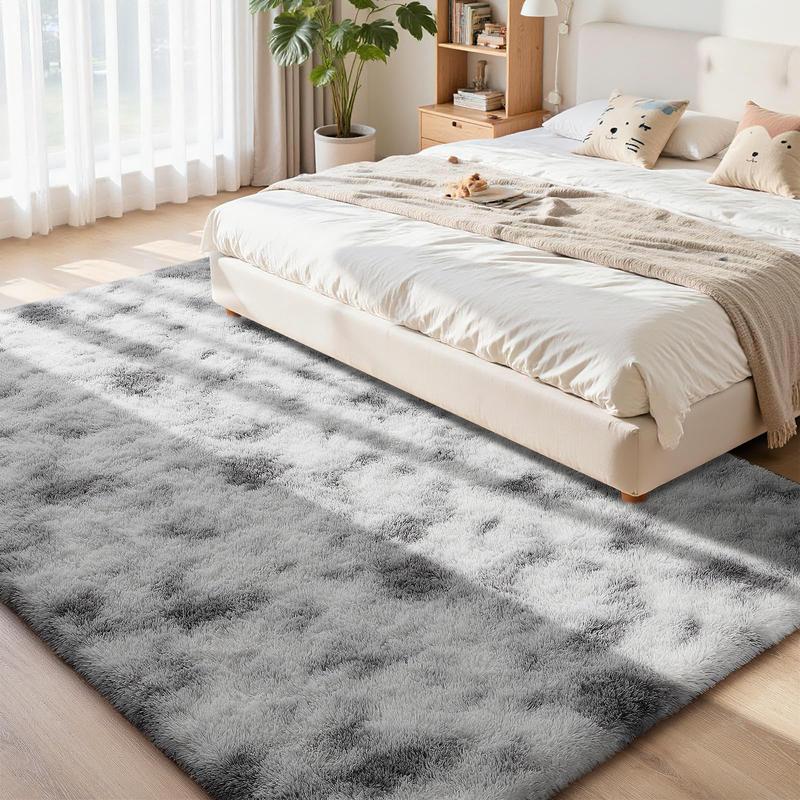 XEXSIN Soft Fluffy Large Modern Area Rugs for Living Room Bedroom Grey Tie-dye Ultra Soft Thickened Memory Foam Indoor Rug Comfy Aesthetic Solid Minimalist Carpets for Girls Boys Nursery Dorm Home Decor