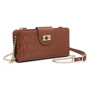 Women Fashion Small Crossbody Shoulder Bag Cell Phone Zip Wallet Clutch Credit Card Holder with Chain Strap