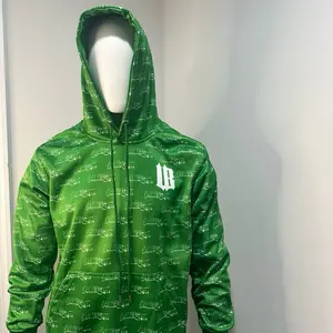Unbothered The Brand Designer Hoodie Green with Unique Pattern and Logo Hooded Sweatshirt