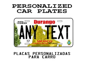 Personalized Durango Car Plate - Decorative Aluminum Plate with Custom Text
