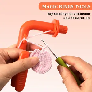Beginner Crochet Hook Stand, Magic Ring Crochet Hooks Knitting Aid Tool, 1pcs Initial Learners Crochet Helper, Essential Crafting Accessory