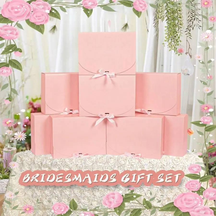 10 Pcs Wedding Blessing Gift Boxes, Foil Packaging with Pearls & Ribbons, Luxury Party Favor & Souvenir Boxes, Deluxe Gift Box