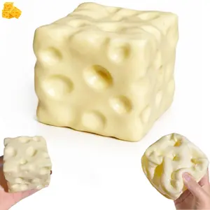 Cheese Block Squishy, Moldable Fidget Toy with Squeeze Feature, Ideal for Relaxation,6cm Moldable Non-Rebound Fidget Toy for Adults Kids