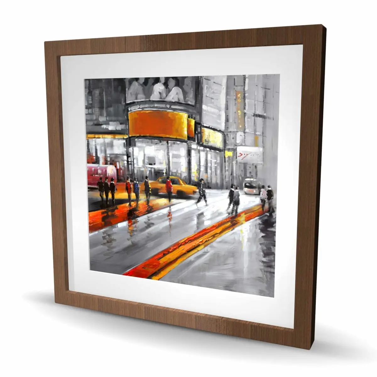 Begin Home Decor C1FM2424TJEZYG 24 x 24 in. Circulation In Times Square - Cities Office Framed Print Wall Art