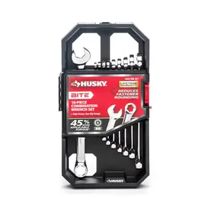 BITE Metric Combination Wrench Set (10-Piece) Husky