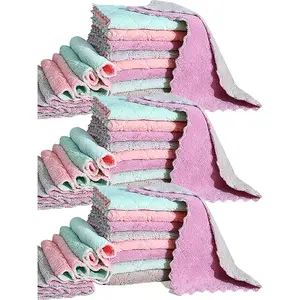 32 Pack Cleaning Cloth Kitchen Cloth, Dish Towels Super Absorbent Coral Velvet Dishtowels, Microfiber Premium Soft Tea Towels, Quick Dry Rags, Multipurpose Reusable Washcloths, Non-Stick Oil Cloths.