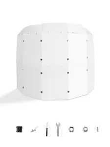 Drum Shield 5-Panel Acrylic Drum Cage, 2 Feet By 5 Feet, Hinged Panels With Deflectors, Noise Reduction Sound Barrier For Drum Kits, Studio Recording, Live Performance, Lightweight Durable Construction