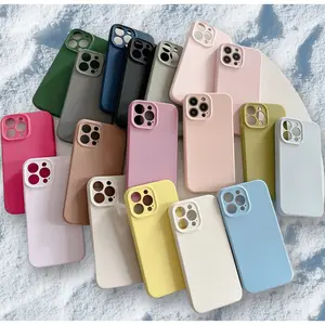 Compatible Apple Phone Case Apple 13 Liquid Silicone Phone Case Full Coverage Solid Color Business iPhone Phone Case