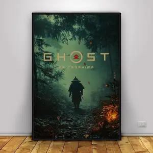 Ghost of Tsushima Poster, Jin Sakai Wall Art, Home Decor, Kraft Paper Print, Gift Poster, Game Poster (Number 10)