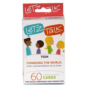 Letz Talk Conversation Cards for Teens - Communication Cards to Build Confidence & Emotional Intelligence, Family Games for Kids & Adults - Classroom Must Have - Therapy Game - Stocking Stuffer.