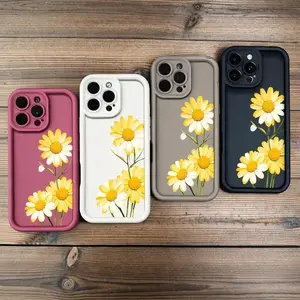 Yellow Daisy Flower Minimal for Phone Case,phone Case Suitable for Iphone 11/12/13/14/15/16/17 Pro Promax Plus Air,Made From Soft TPU Shock-resistant Silicone Material, This Stylish Street-style Gift Is Perfect for Any Occasion.