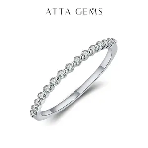 Bubble Ring for Women Synthetic Moissanite Solitaire Ring Eternity 925 Silver Wedding Band Engagement R107