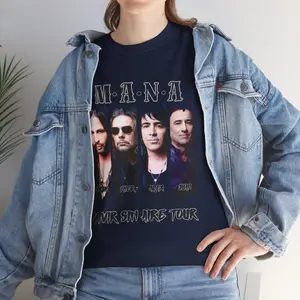 Gildan Maná Tour 2026 T-Shirt Unisex Cotton Soft Tee Classic Fit Spandex Stretch Gift for Fans Rock Band Graphic Streetwear Fashion Top
