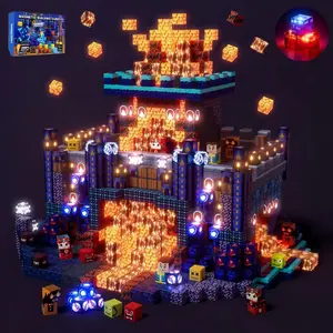 Blue Light Large Castle 150 Piece Magnetic Beads Building Blocks, Stem Early Education Toy, Creative Fun Puzzle Decoration, Safe Material, Magnetic Construction Set