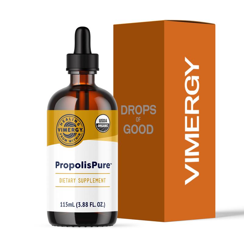 VIMERGY Organic PropolisPure 115mL | Liquid Immune Support & Daily Respiratory Defense Drops