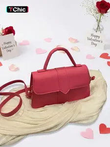 Valentine's Day Plain Casual Shoulder Bag, Handheld Flap Closure, Convenient Access, Simple Design Crossbody Bag, All Seasons, Flap Crossbody Purse, Cross Body Bags, Flap Satchel