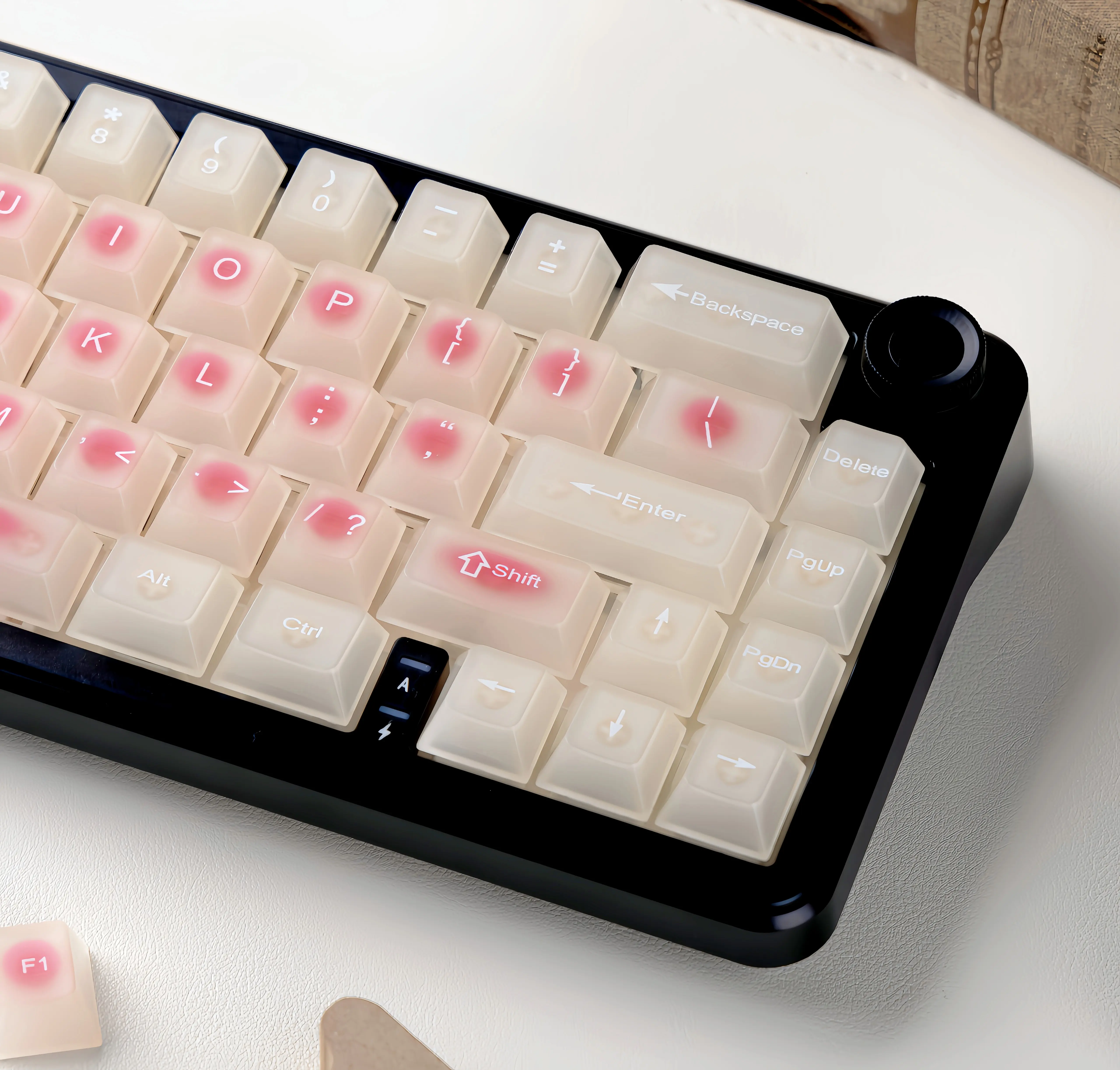 Womier Jade keycaps Clear, Translucent Jelly PC Keyboard caps,Frost Shine Through keycap Set,115-keys Cherry Profile Custom keycap for 60% 65% 75% 100% Cherry Gateron MX Mechanical Keyboard