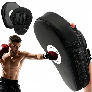 Curved Punching Mitts, Shock Absorbing Boxing Hand Target, PU Leather Focus Pads, Wear Resistant Training Pads for Taekwondo, Kickboxing, Muay Thai, MMA Martial Arts Sparring Workout,mitts boxing