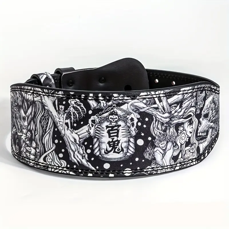 Ghost Pattern Weightlifting Belt, Gym Belt, Supporting Belts, Workout Fitness Belt, Workout Gear, Suitable for Squats, Lifting, Fitness, Perfect for Valentine's Day, Women's Day, Thanksgiving, Christmas, New Year