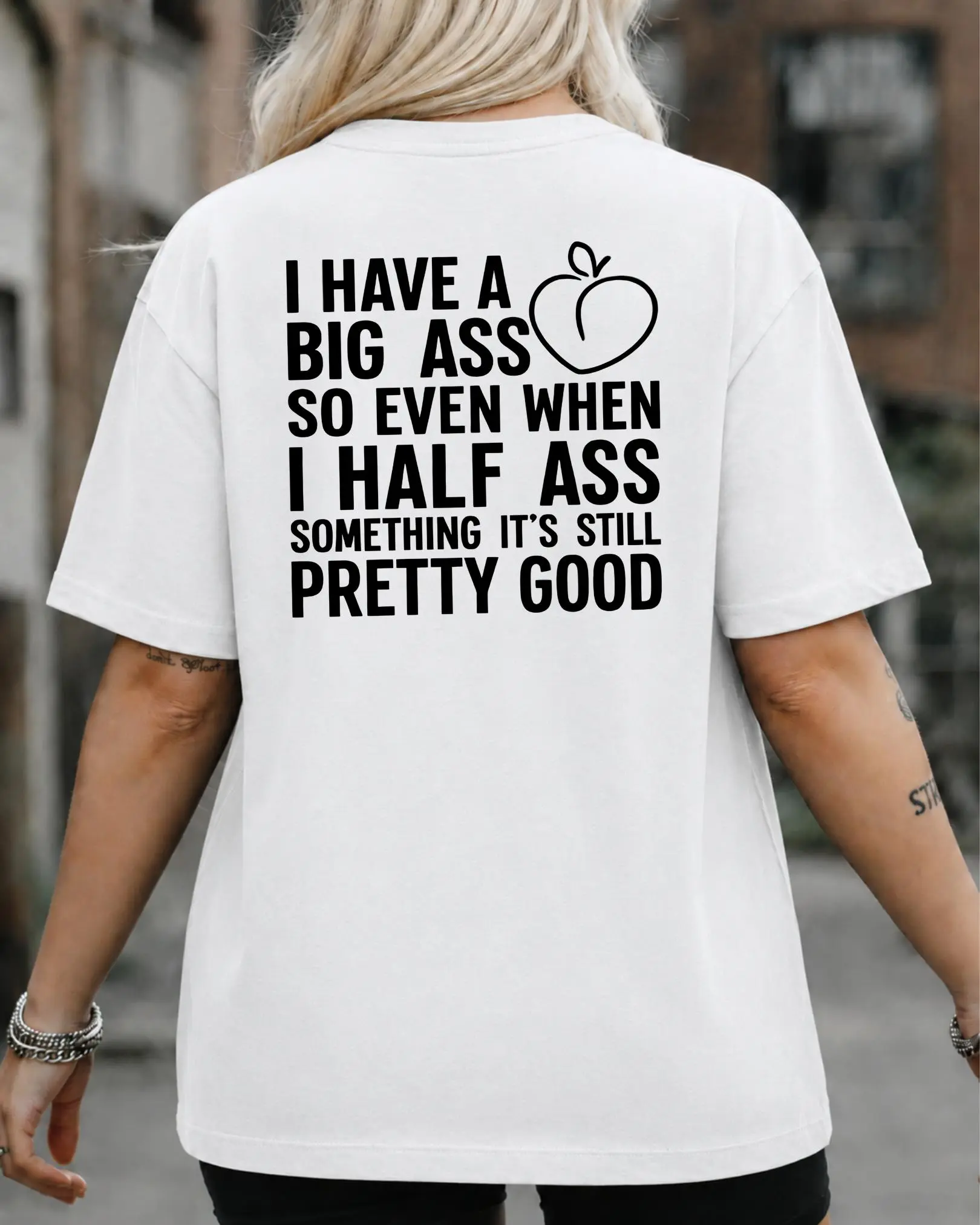 Big Attitude Half Effort Funny Women’s Graphic T-Shirt, Sweatshirt & Hoodie, Body Confidence Humor Shirt