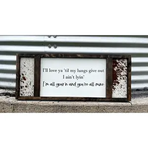 All Yours Sign - Farmhouse Sign - Wedding Gift Poster No Frame