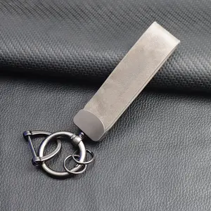 Fashion Classic Leather Cord Keychain High-end Metal Fashionable Men and Women Couple Leather Cord Durable Wear-resistant Car Keychain