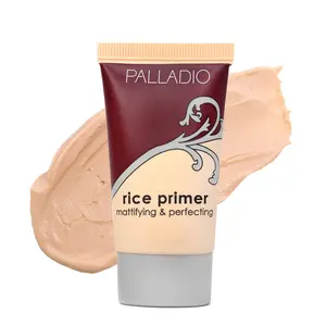 Palladio Rice Makeup Primer - Natural Rice Formulated, 0.71 Fl Oz Beige, Oil-Control, Lightweight Smooth Matte Finish, Makeup-Locking, Facial Shine-Reducing, for All Skin Types